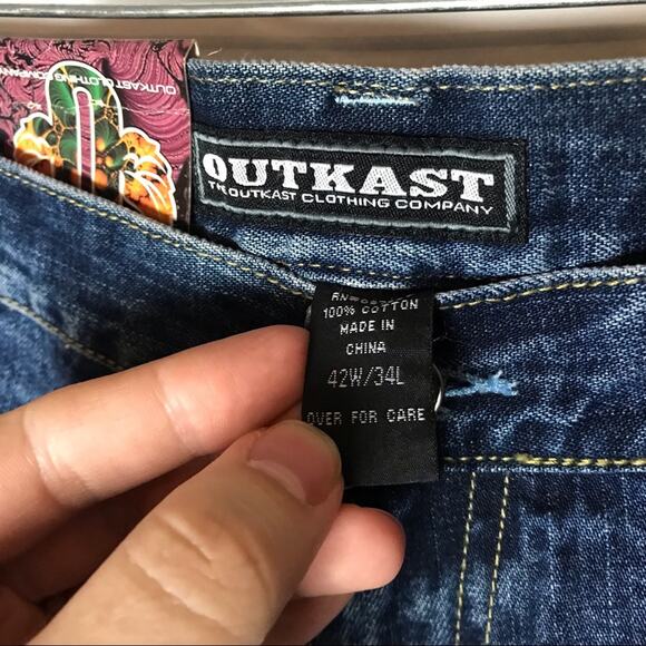 Outkast Clothing Company NWT Men's 42x34 MD1827 Dark Wash Baggy Jeans - Picture 3 of 9
